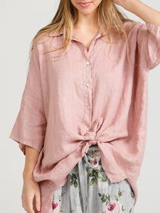 LINEN TEDDY SHIRT - Pure linen Loose Fit shirt