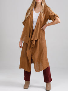 Sabine Coat - Pure Linen Open Coat