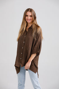 LINEN TEDDY SHIRT - Pure linen Loose Fit shirt