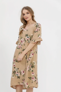 Audrey Linen Dress, Cream