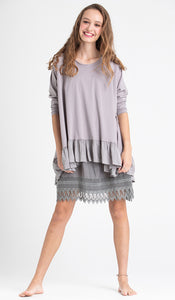 Stretch Ruffle Casual Top